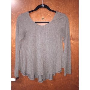 Tan and black stripped top